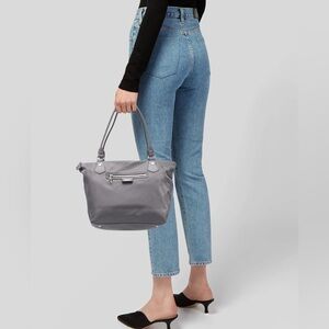 MZ Wallace Tote Bag Medium Size Dark Gray Color Nylon Silver Hardware